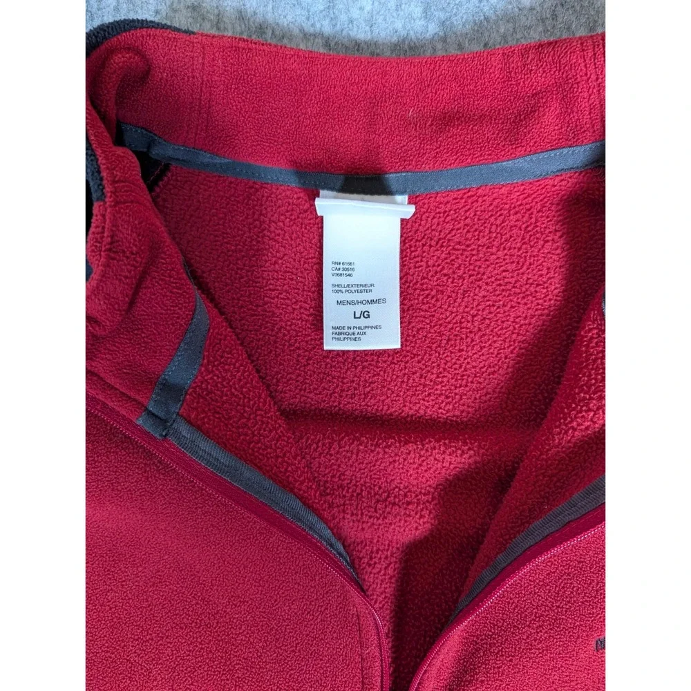 The North Face Mens Red Black Fleece Pullover 1/4 Zip Sweater Large L‎